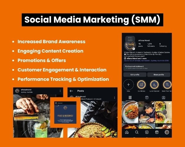 Social media marketing service for Alfaisal Mandi showcasing content, engagement strategy, and growth metrics.